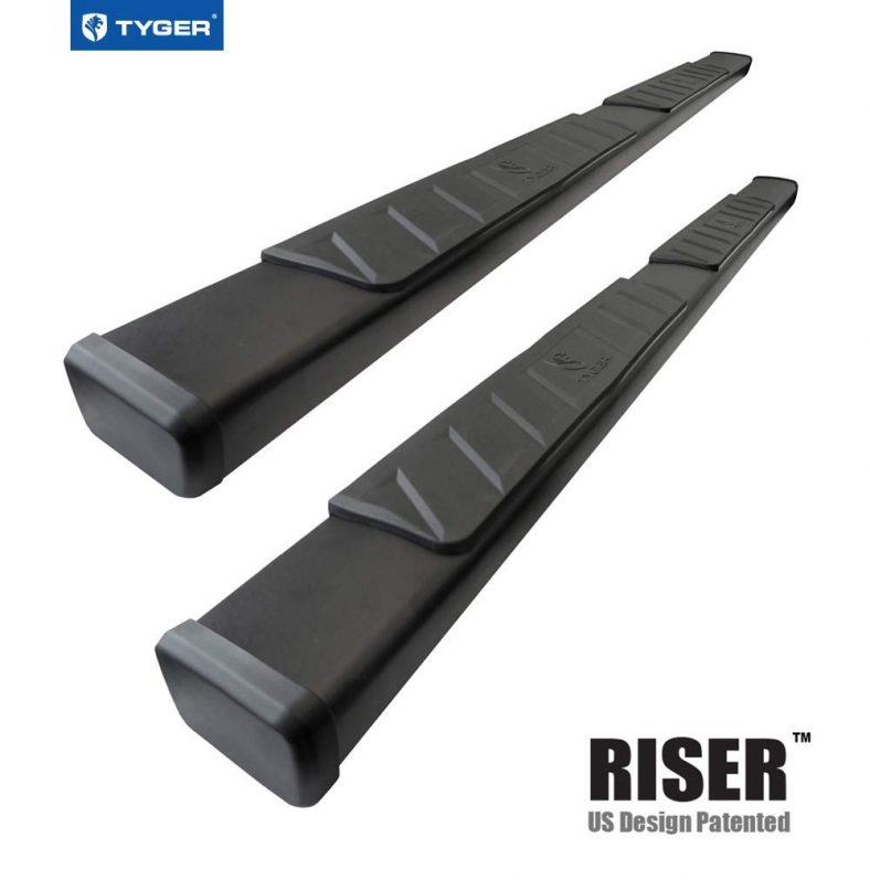 Tyger Auto Stylish 4” black side Step nerf bars are made up of heavy