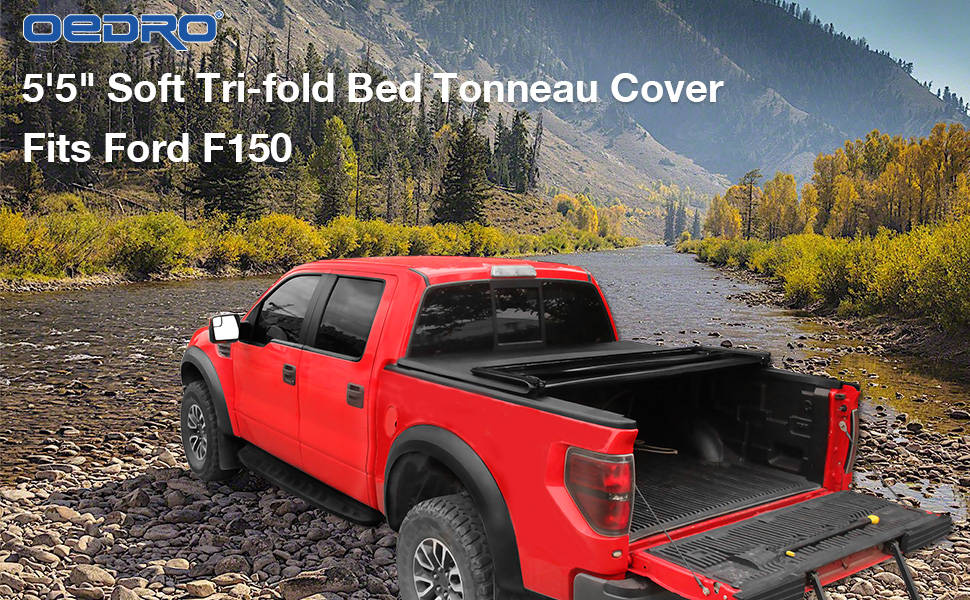 Oedro Upgraded Best Soft Tri Fold Truck Bed Tonneau Cover For 2015 19 Ford F150 5 5ft Short Bed Reviews Trucks Enthusiasts