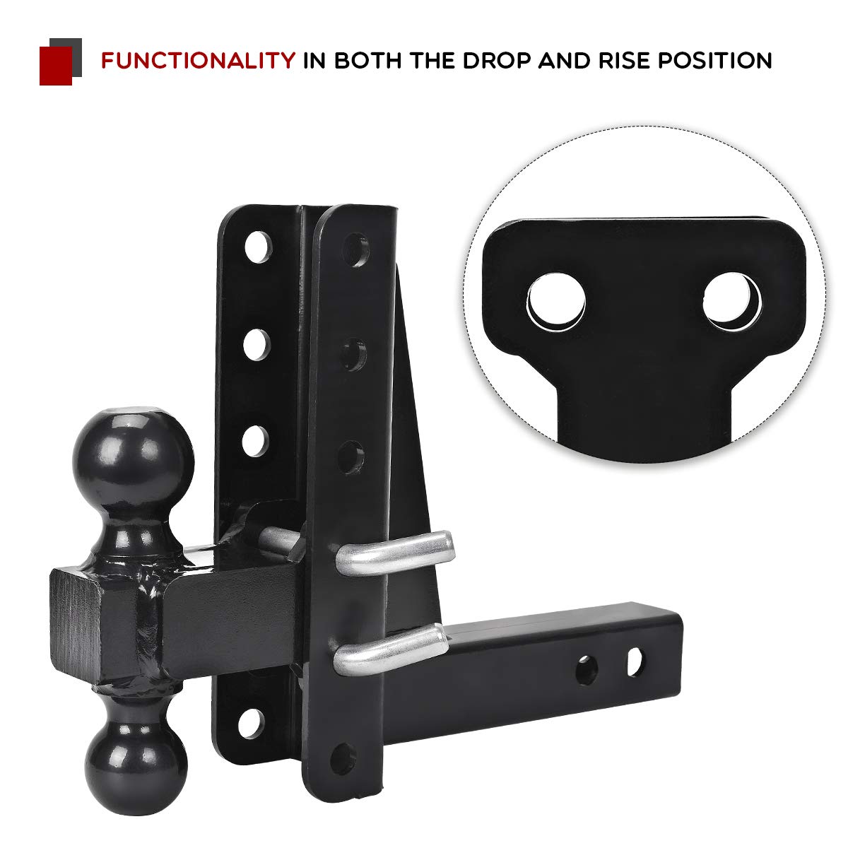 Adjustable 8 inch Drop/Rise Trailer Hitch - Trucks Enthusiasts