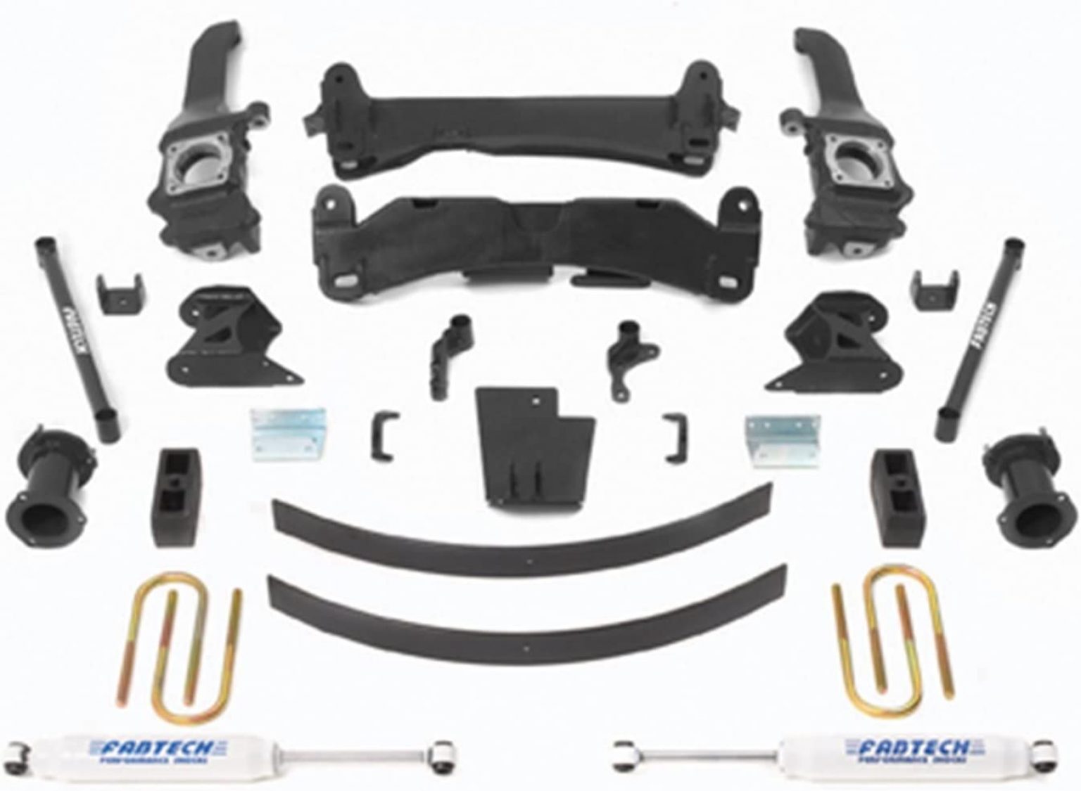 Components of Fabtech 6 inches suspension lift kit