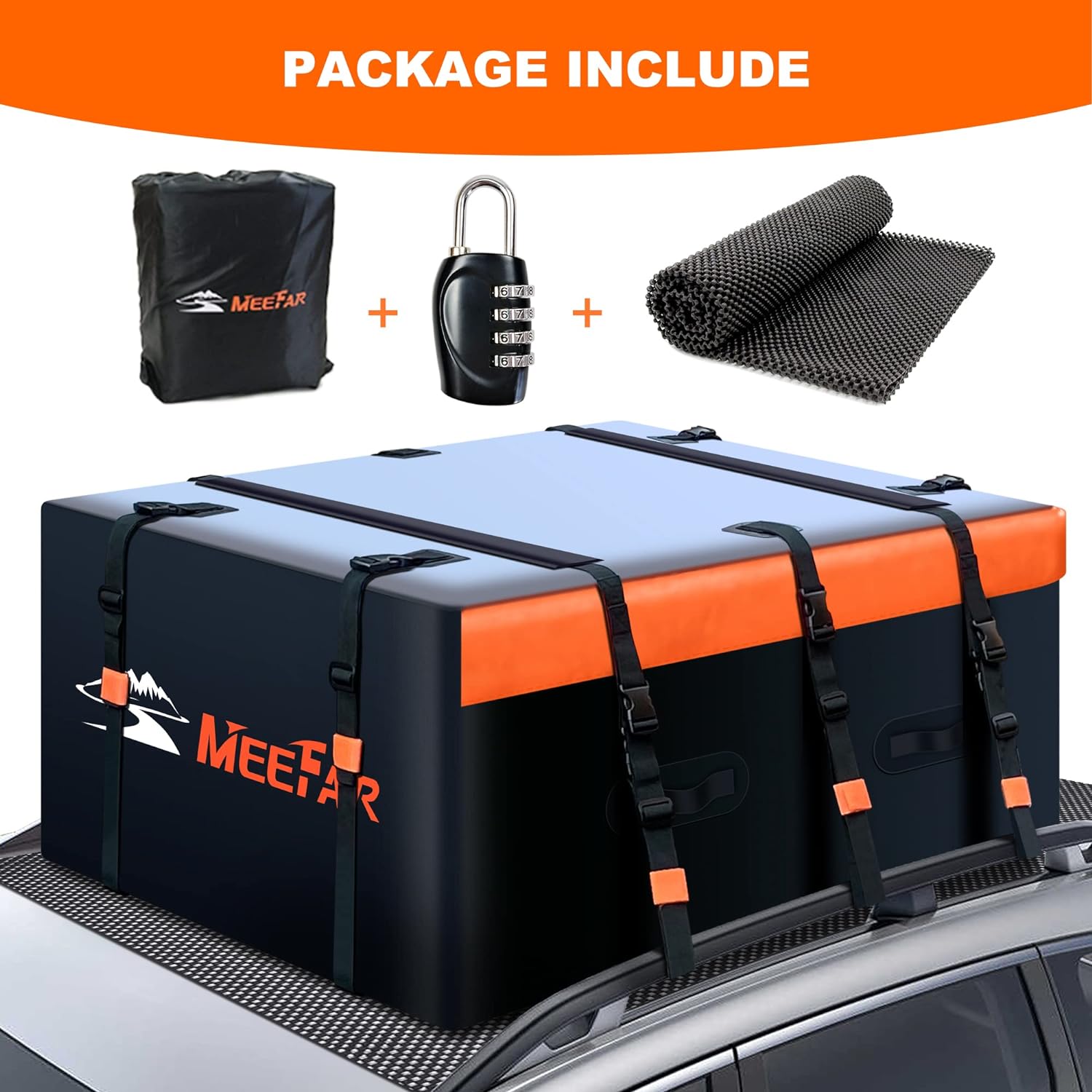 MeeFar Rooftop Cargo Carrier Car Roof Bag 20 Cubic Feet 100% Waterproof (From 26-08-2024 00:00-01-09-2024 23:45)