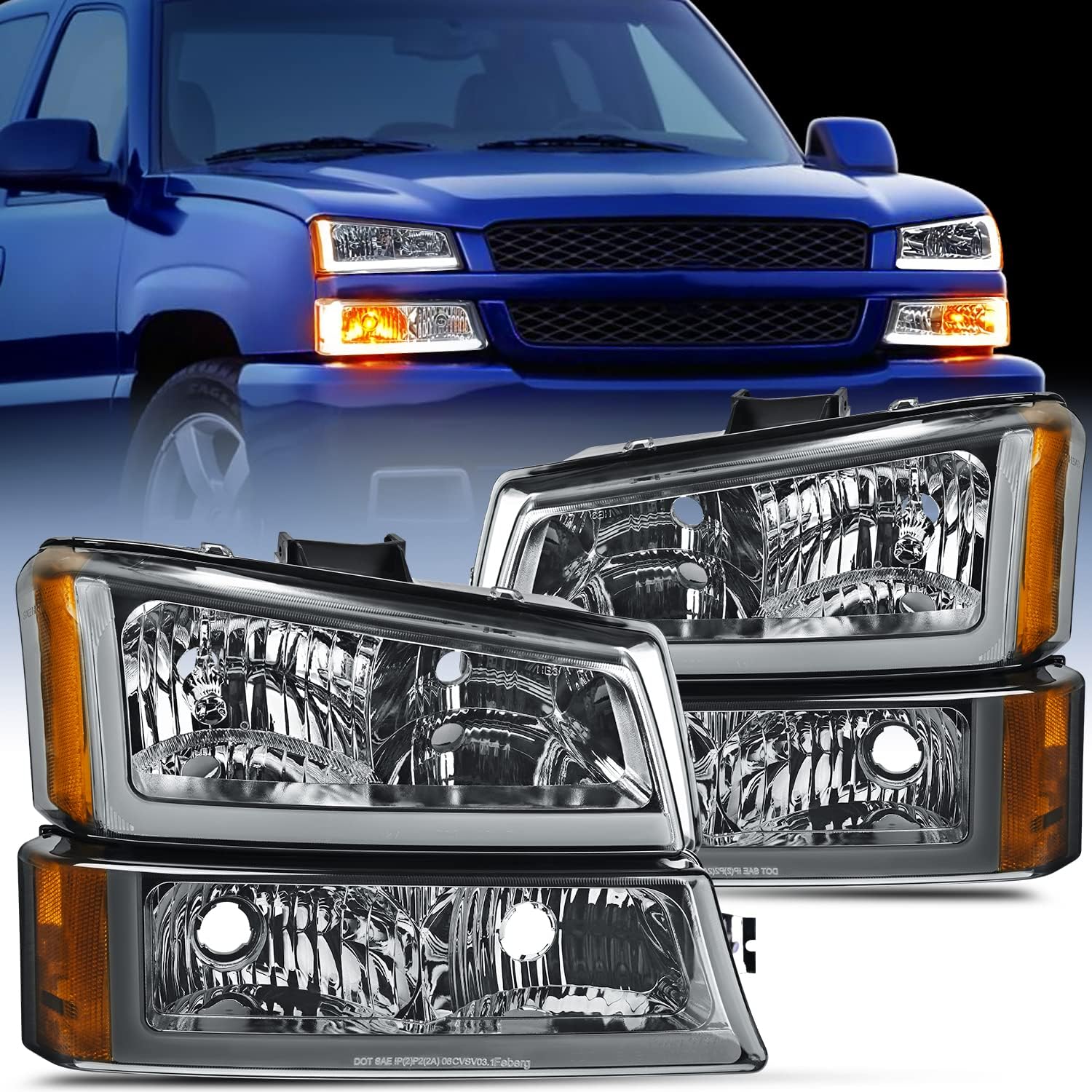 Nilight Headlights Assembly for 03 04 05 06 Chevy Silverado 1500 2500 3500 (From 13-08-2024 00:00-27-08-2024 23:59)