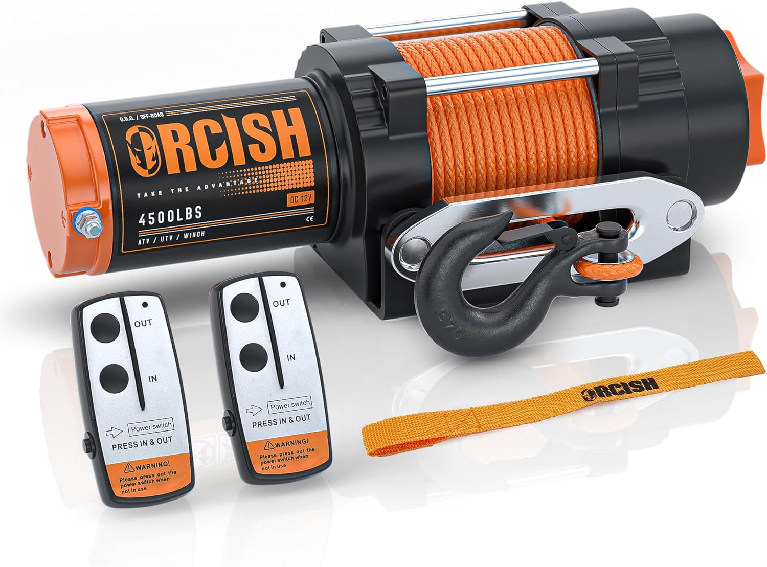 ORCISH 12V 4500LBS Waterproof Electric Winch Truck Winch Kit (From 26-08-2024 00:00-01-09-2024 23:45)